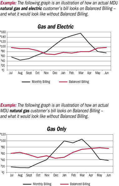 Gráfico de facturación equilibrada de Montana Dakota