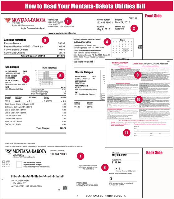 Understanding Your Bill MontanaDakota Utilities Company