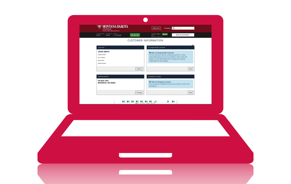 gestion de profil de services de compte en ligne