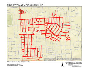 dickinson north dakota pipeline replacement project