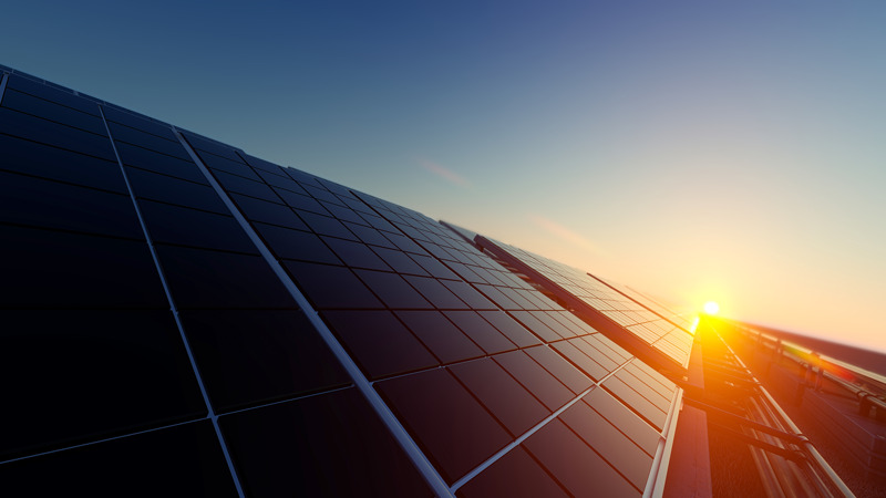 solar solar panels in sunlight
